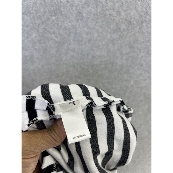 Banana Republic Women's Skirt Striped Side Slit Pull On Size 4 Black White - Picture 3 of 9
